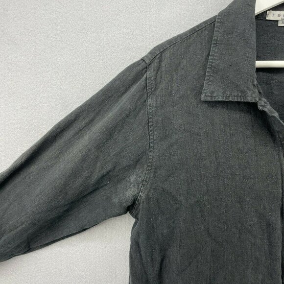 Focus 100% Linen Lagenlook Jacket Oversized Womens Small Pockets Boho Hippie - Picture 5 of 10